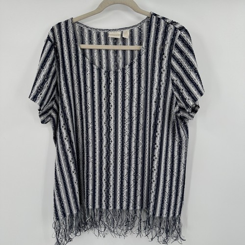 Chicos striped open - chicos, knit