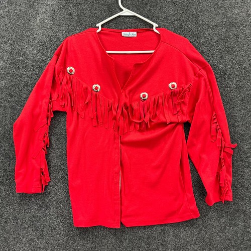 Village fair womens red - village, fringe